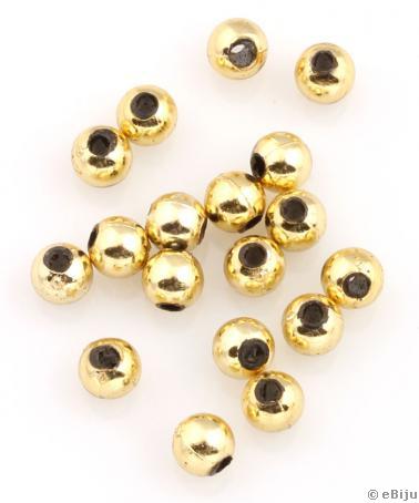 Akril gyöngy, aranyszínű, gömb forma, 0.5 cm