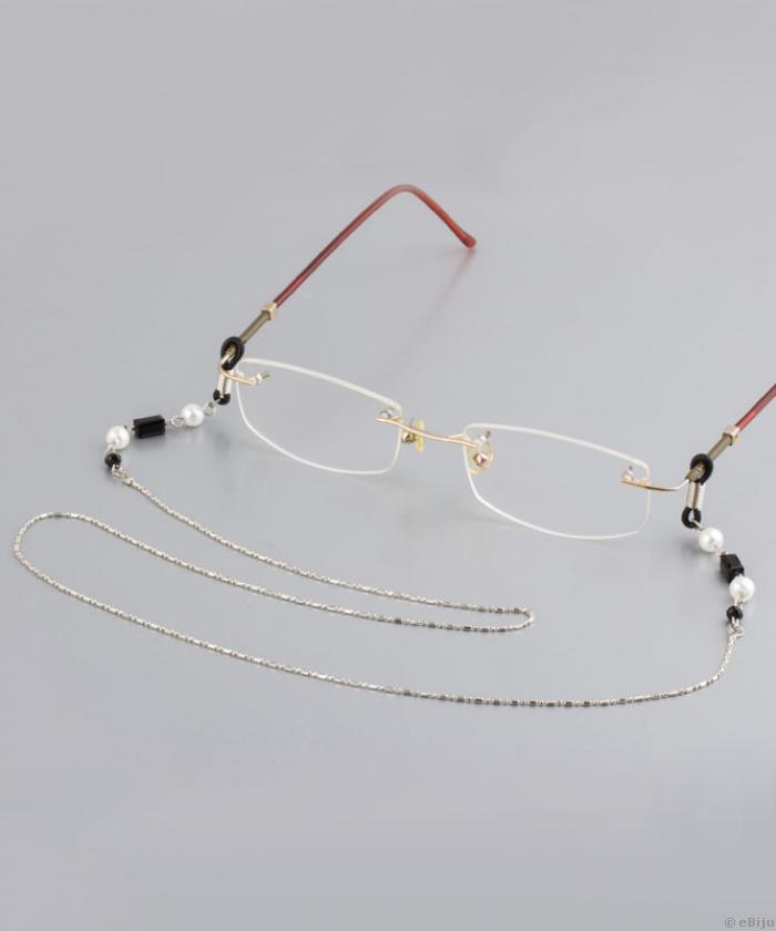 Bijuterie ochelari cu cristale faţetate dreptunghiulare şi sferice negre