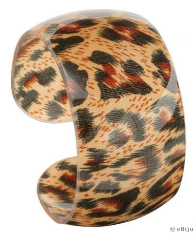 Bratara cu imprimeu leopard din material sintetic. Diametru reglabil.