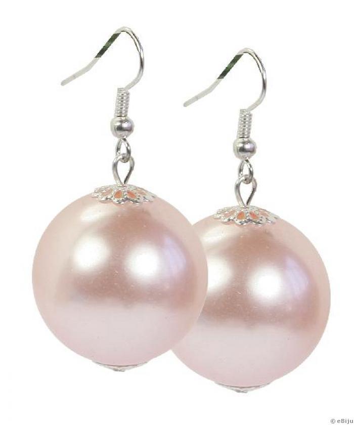 Cercei perle roz