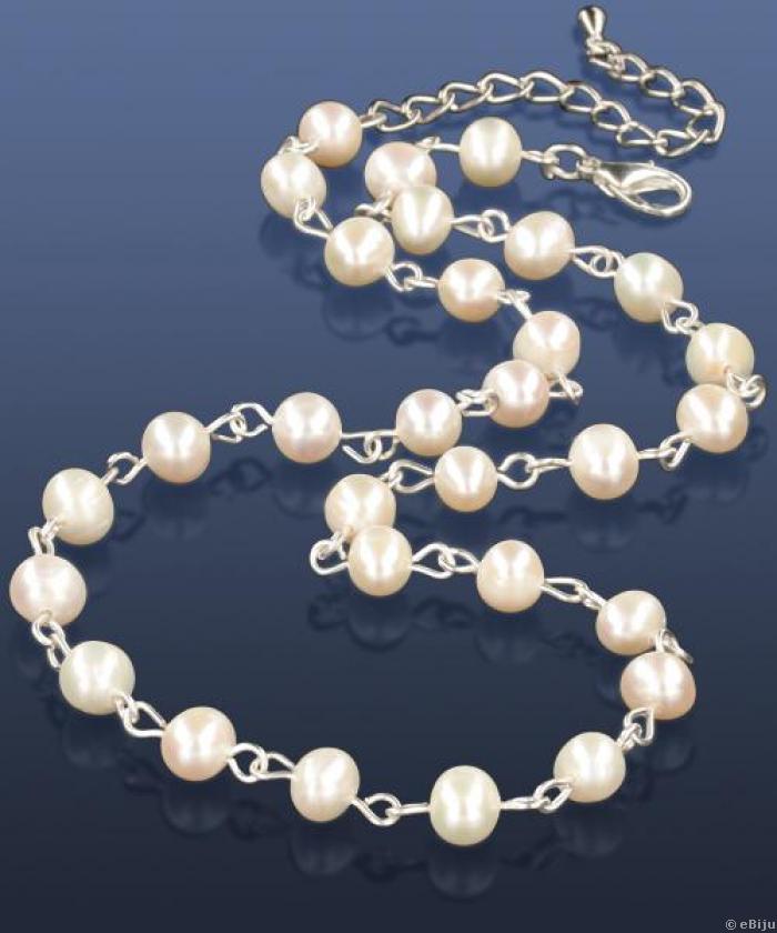Colier din perle de cultura albe, 0.6 cm diametru