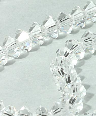 Cristale biconice, transparente, 0.55x0.8 cm