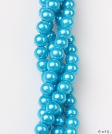 Perlă de sticlă, albastru, 0.8 cm
