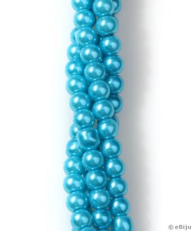 Perlă de sticlă, albastru turcoaz, 0.6 cm