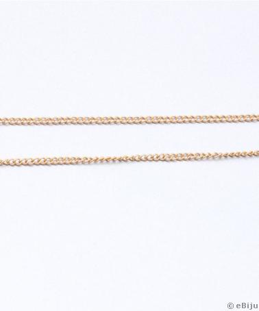 Rozsaszín aranyszínű apró szemű lánc, 5x1.5 mm