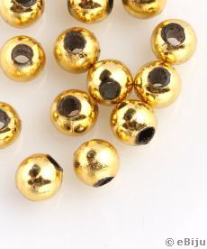 Akril gyöngy, aranyszínű, gömb forma, 0.6 cm