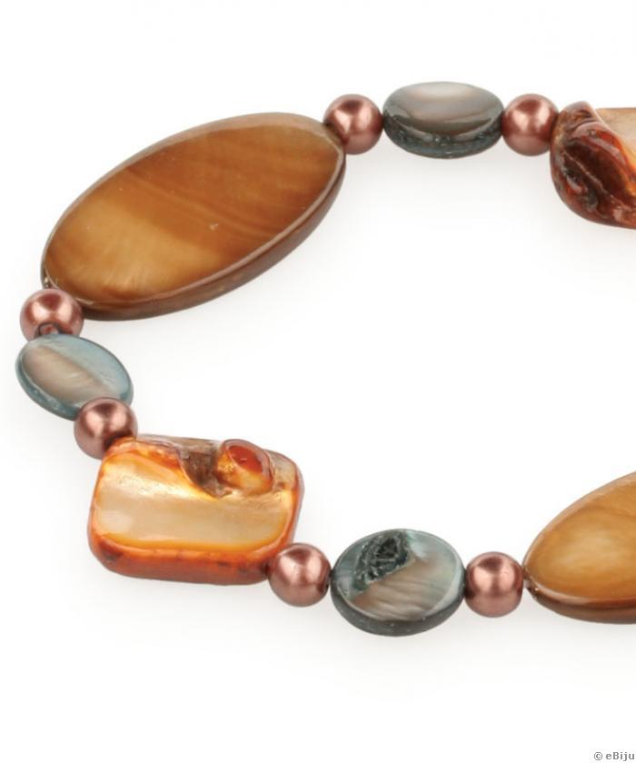 Bratara maro, sidef cu forme diferite si perle sticla