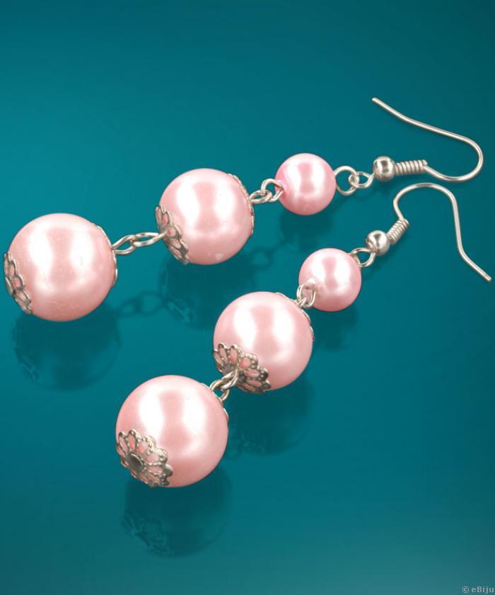 Cercei Lalea, roz (3 perle)