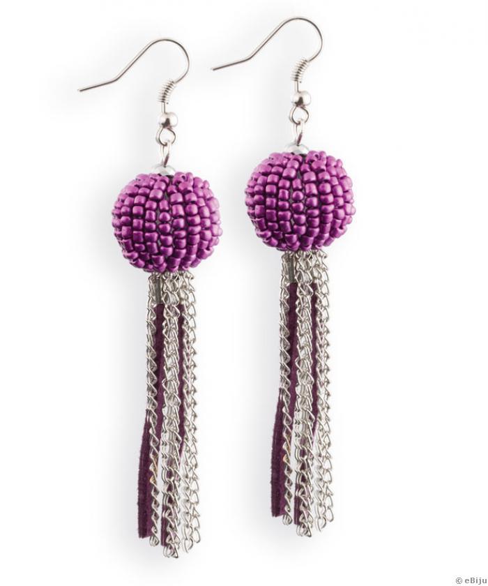 Cercei "Purple Beads"