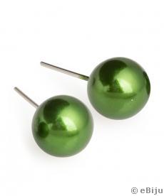 Cercei verzi din perle, 1 cm