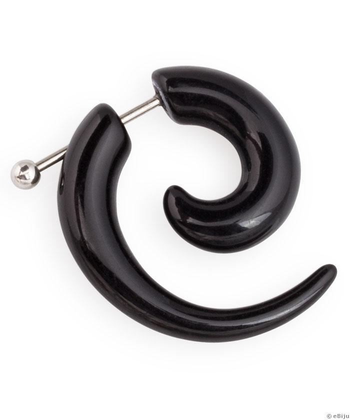 Cercel-piercing tribal negru, 3 cm