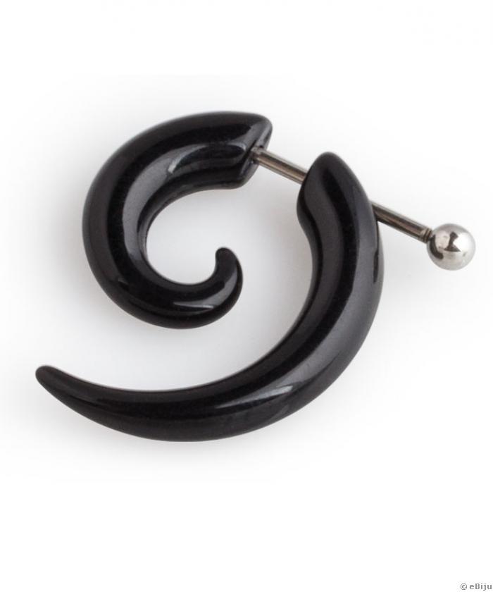 Cercel/piercing tribal negru, 2.5 cm