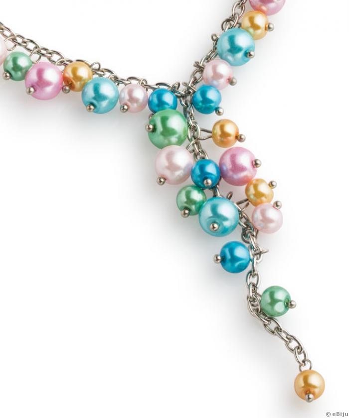 Colier perle multicolore in formă de Y
