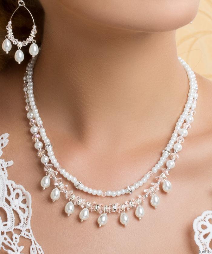 Duplasoros “White Princess” menyasszonyi nyakék