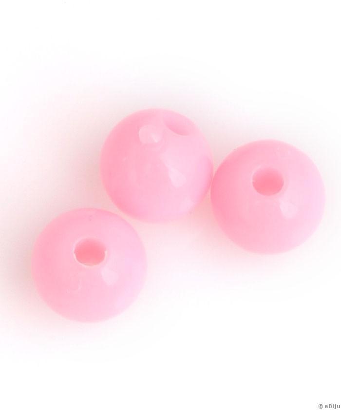 Mărgea acrilică, sferică, roz deschis, 0.8 cm