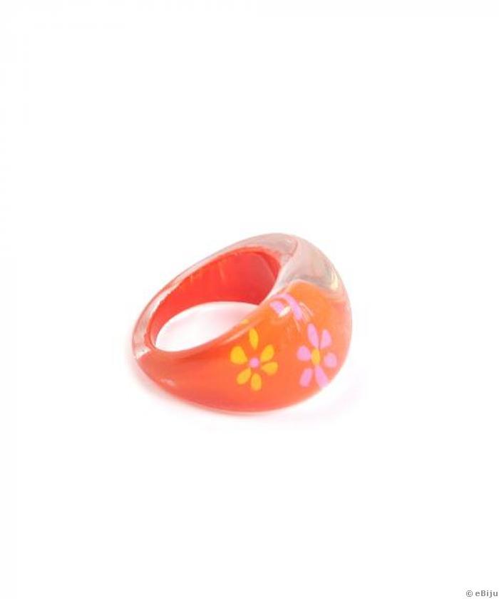 Narancssárga gyűrű akrilból, 18 mm