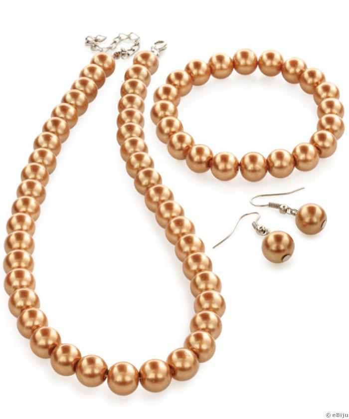 Set perle clasice aurii