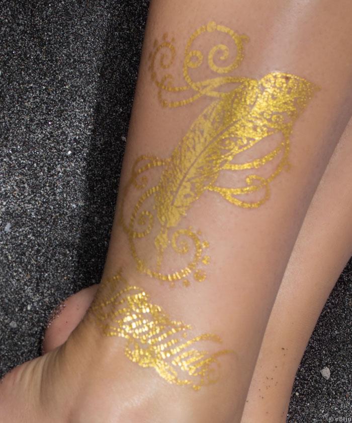 Tatuaj temporar auriu ‘Beautiful’